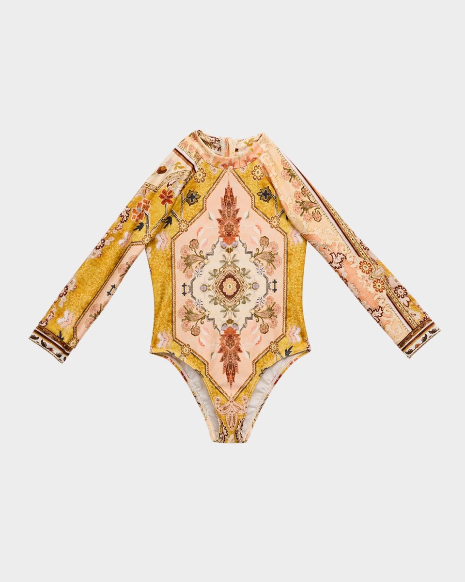 Girl's Wylie Floral-Print Rashguard, Size 2-12